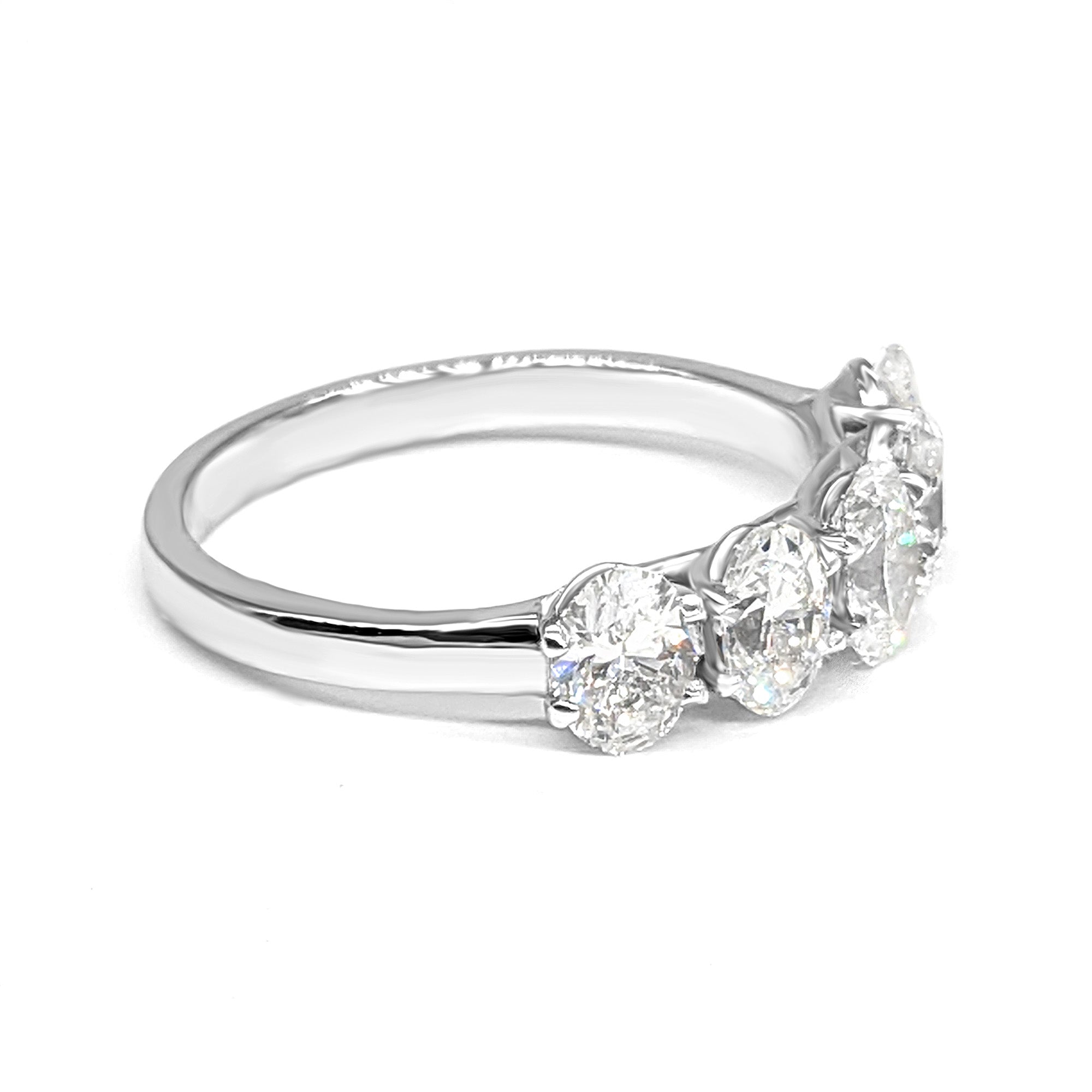 1.15 ct. Oval Diamond Five Stone Band Eagle Claw Trellis Style-VIRABYANI